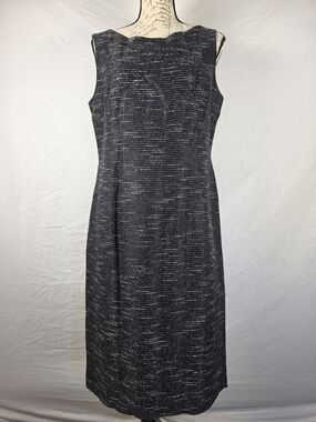 Lafayette 148 New York Striped Textured Tweed Sheath Dress - Size 10